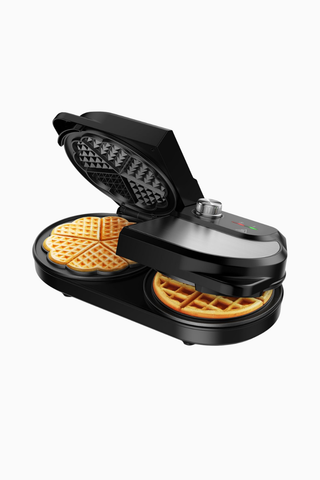Double Belçika Waffle Makinesi Kalp Şekilli 1400W