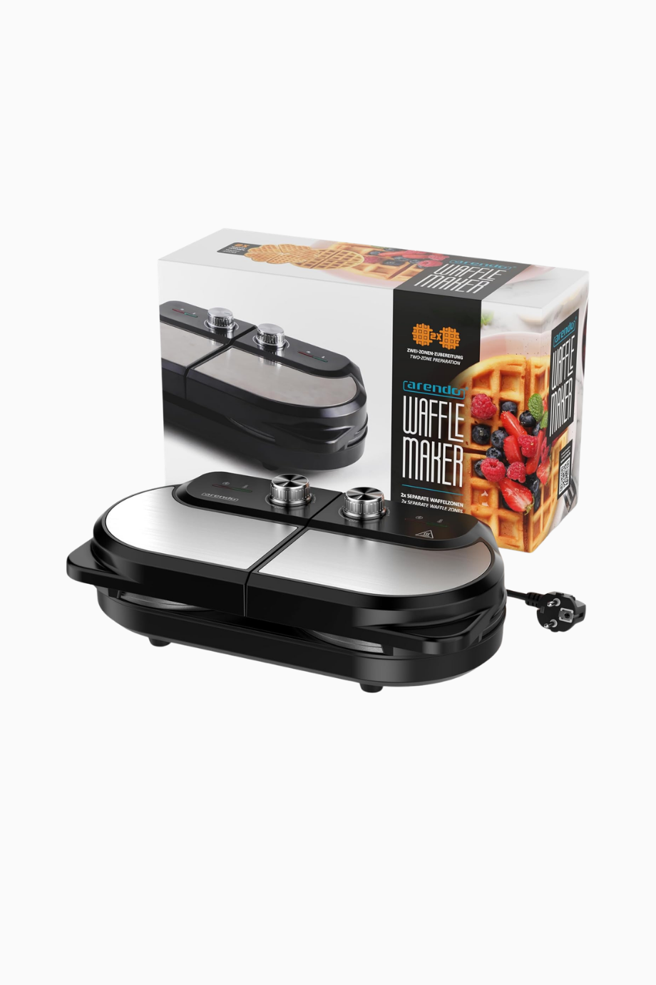 Double Belçika Waffle Makinesi Kalp Şekilli 1400W