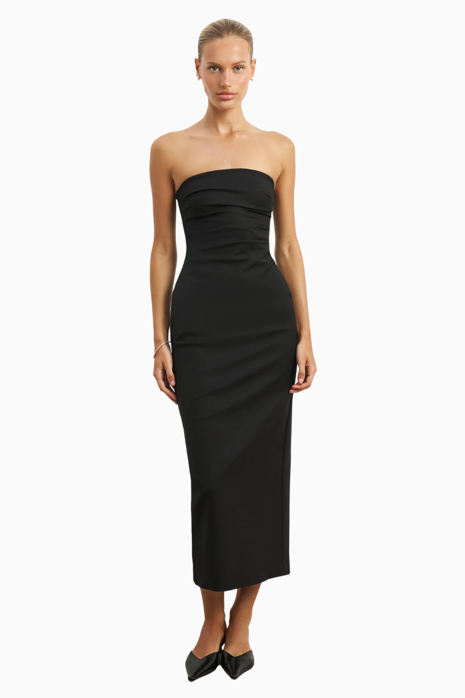 Strapless Ruched Midaxi Dress Kadın Elbise