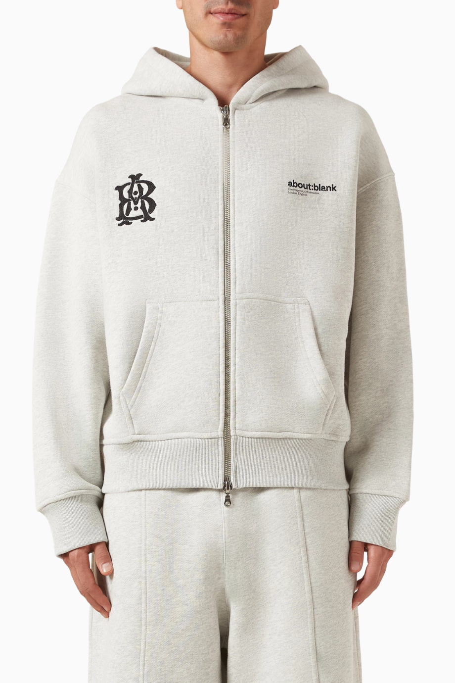 Dual Logo Zip Hoodie Heavyweight Loopback Erkek Hoodie