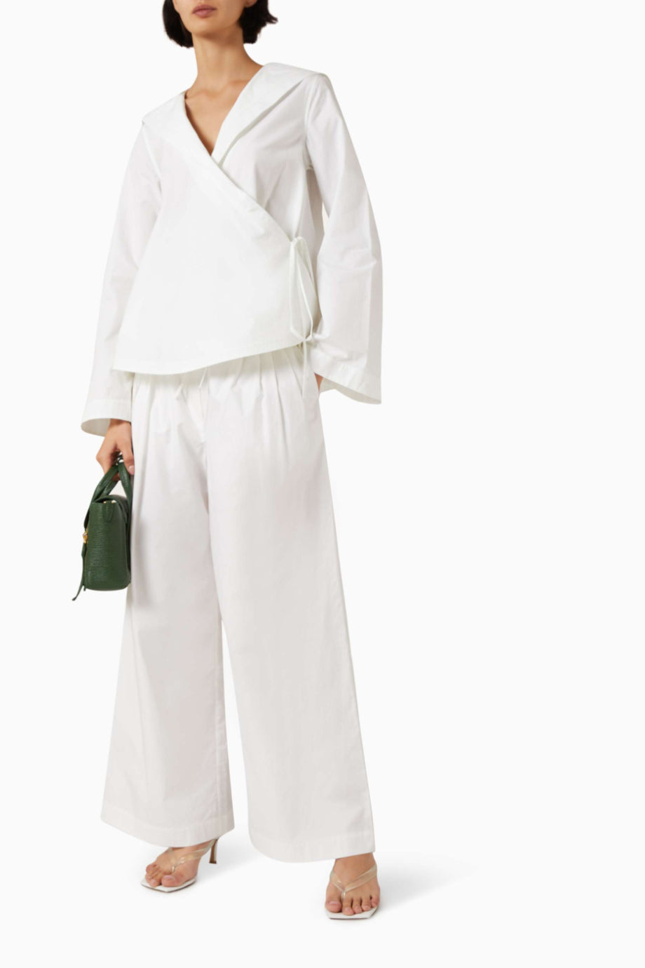 Sailor Wrap %100 Pamuk Poplin Denizci Yaka Kadın Gömlek