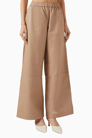 Fuel Leather Pants, Lüks, Rahat ve Şık Geniş Paça Deri Pantolon