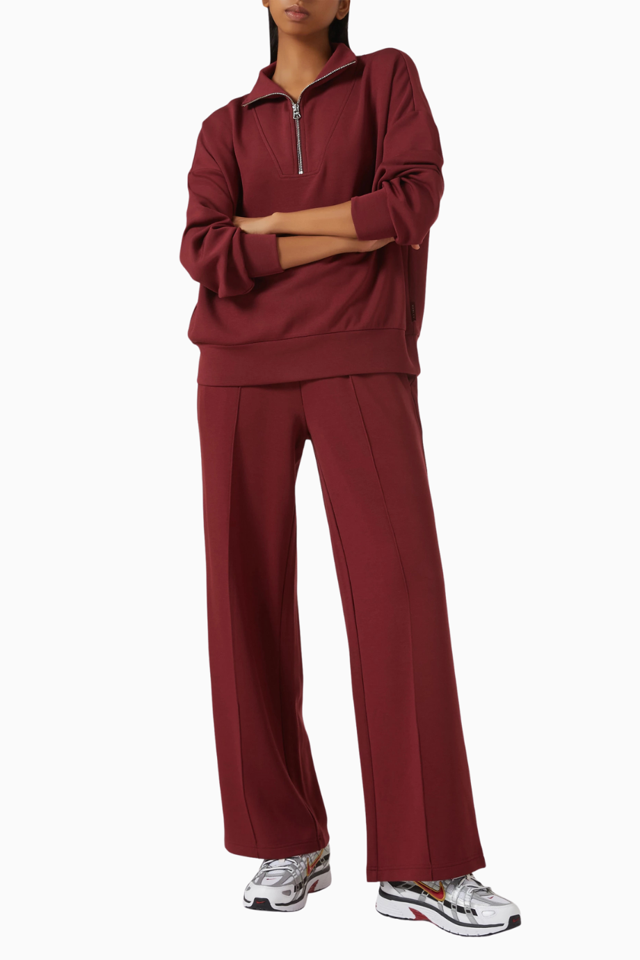 DoubleSoft® Wide-Leg, Bordo Rahat ve Şık Günlük Eşofman Altı