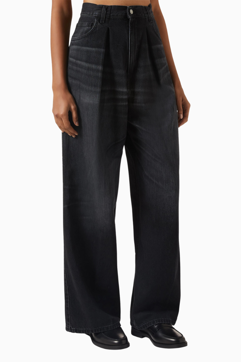 Candy Wide-leg Jeans, Siyah Şık Lüks Geniş Paça Kadın Jean