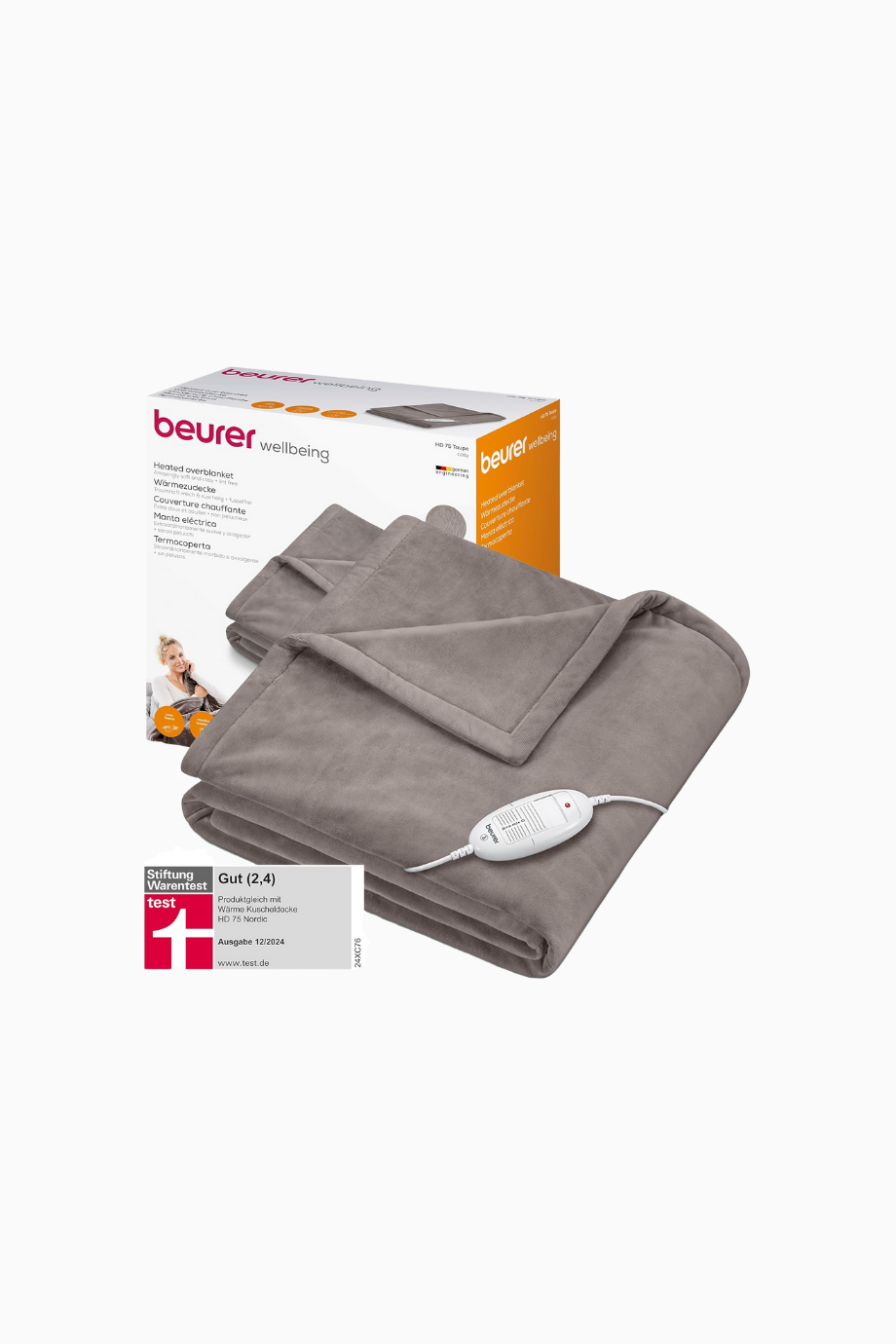 HD 75 Yumuşak Elektrikli Battaniye 180x130 cm, 6 Kademeli Isıtma, Elektronik Kontrol ve Konforlu Kullanım