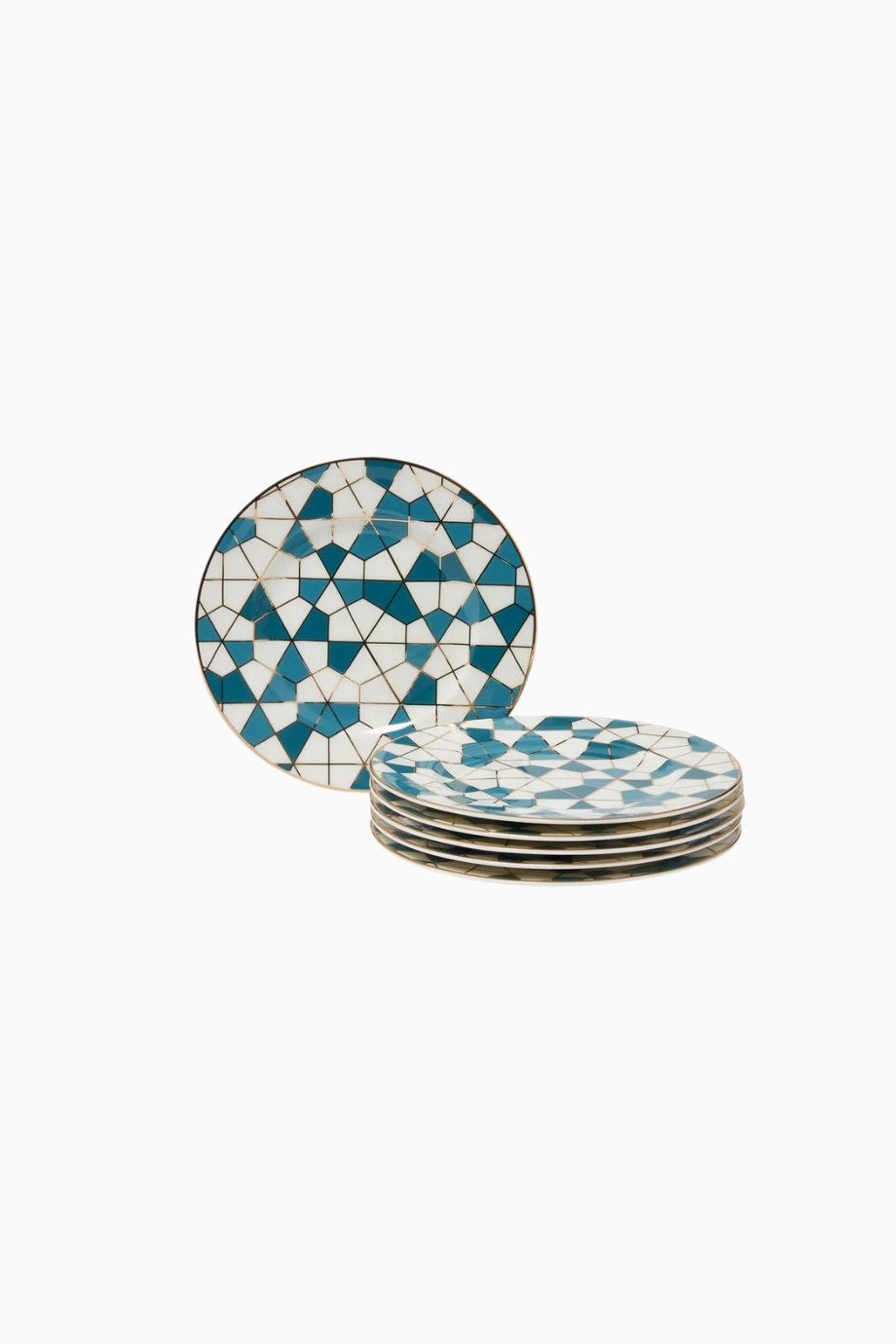 Geo Porselen Dessert Tabak Seti, 6 Parça