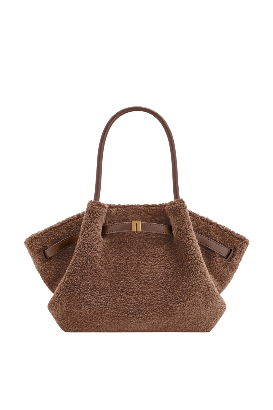 Kahverengi Orta Boy Peluş Tote Çanta
