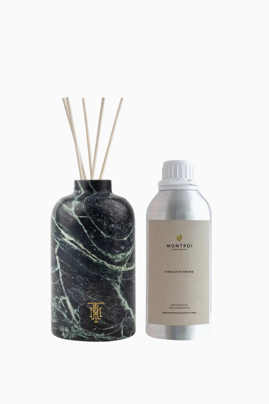 Himalayan Orchid Round Mughal Jade Reed Diffuser Set 500ml