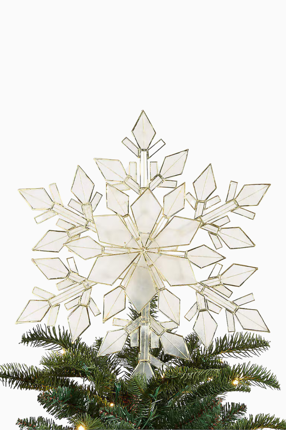 Capiz Shell Snowflake Christmas Tree Topper Yılbaşı Ağaç Süsü