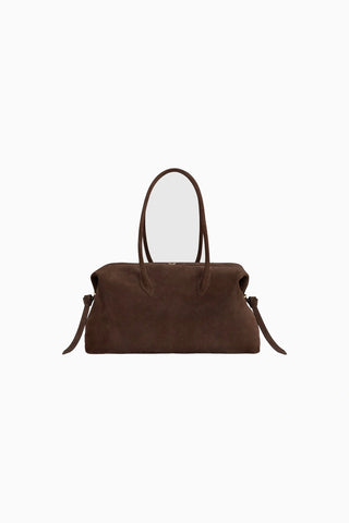 Brioche Weekender Chocolate Süet Lüks, El İşçiliği İtalyan Tasarım Seyahat Çantası