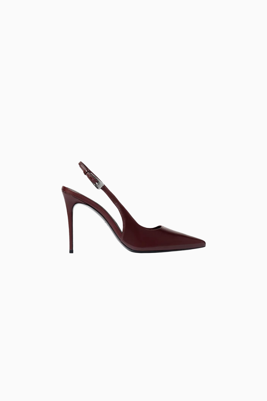 Branca 100 Bordo Deri El Yapımı, Slingback Topuklu Ayakkabı