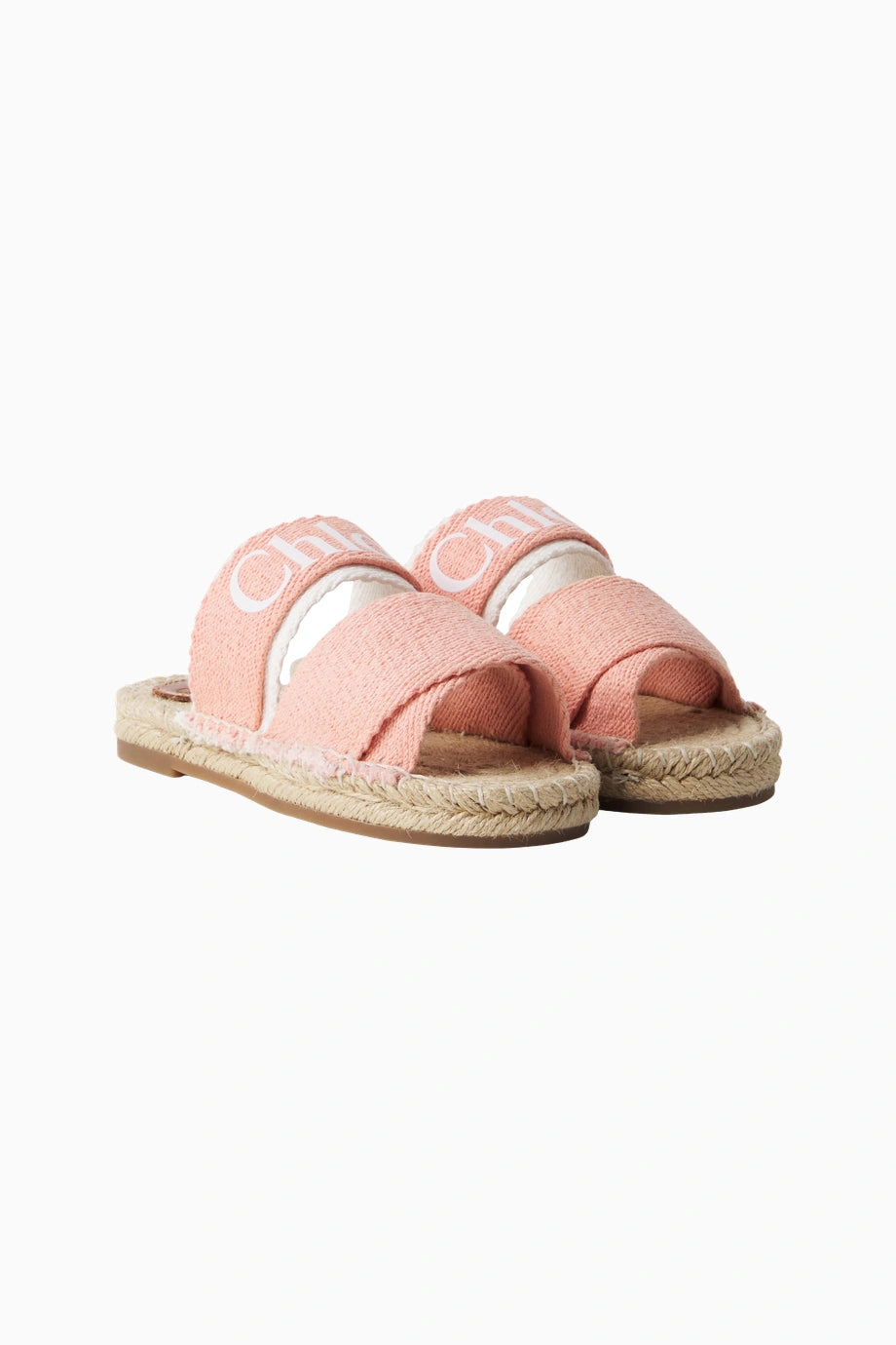 Logolu Pembe Kız Çocuk Espadril Sandalet