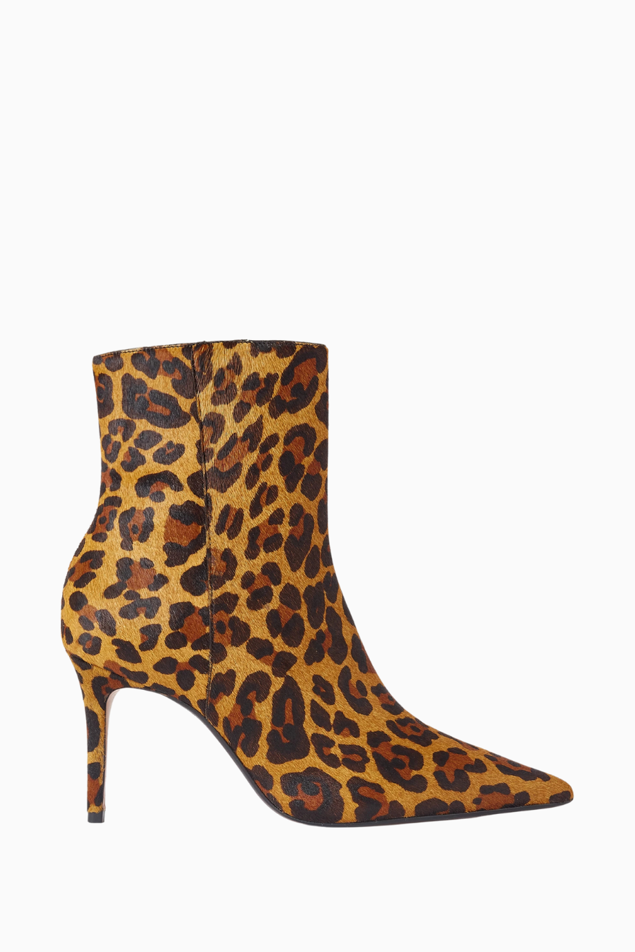 City Natural 85 Leopar Baskılı, Dana Kuzu Derisi Sivri Burun Lüks Topuklu Bot