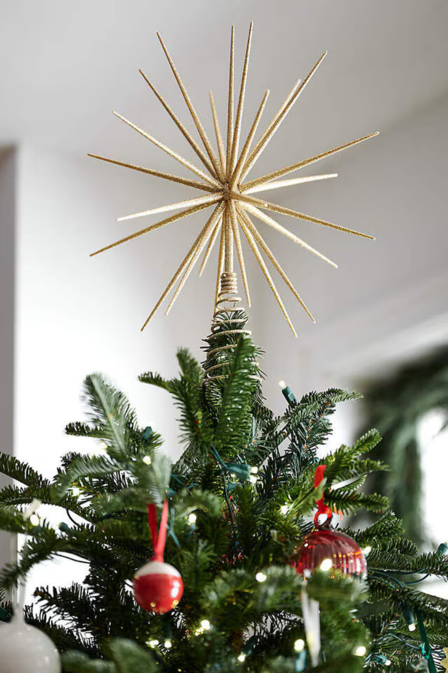 Glitter Gold 3D Star Tree Topper Altın Yılbaşı Ağaç Süsü