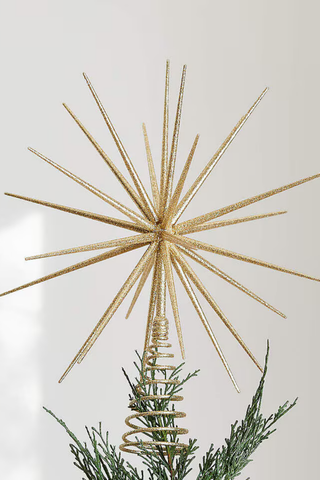 Glitter Gold 3D Star Tree Topper Altın Yılbaşı Ağaç Süsü