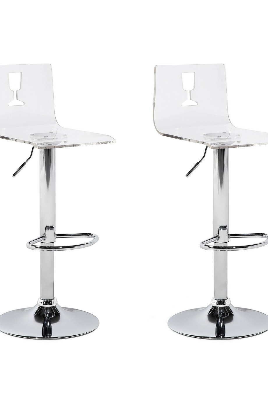 BUSAN Şeffaf Döner Bar Sandalyesi 2'li Set, 57–79 cm Ayarlı, Akrilik, Modern Tasarım