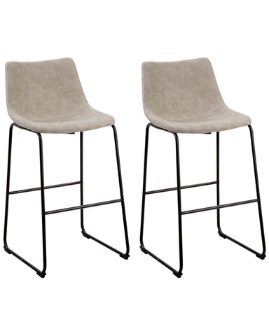 FRANKS 2’li Retro Bar Sandalyesi Seti, 72 cm Oturma Yüksekliği, Kavisli Sırtlık