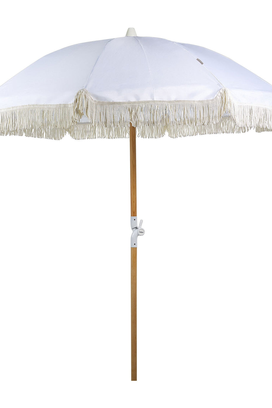 MONDELLO 150 cm Retro Bahçe Şemsiyesi, Kayın Ahşap Gövde, UV Koruma, Bej Püsküllü