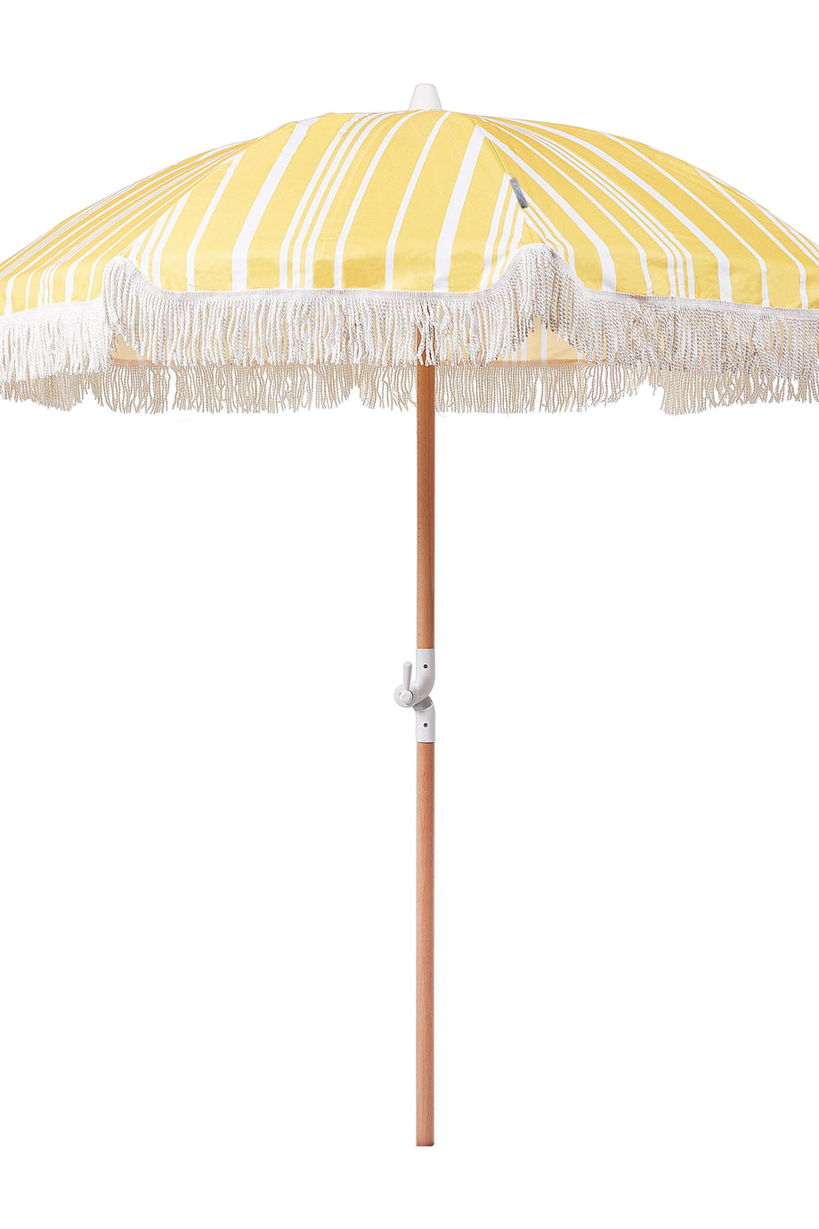 MONDELLO 150 cm Retro Bahçe Şemsiyesi, Kayın Ahşap Gövde, UV Koruma, Bej Püsküllü