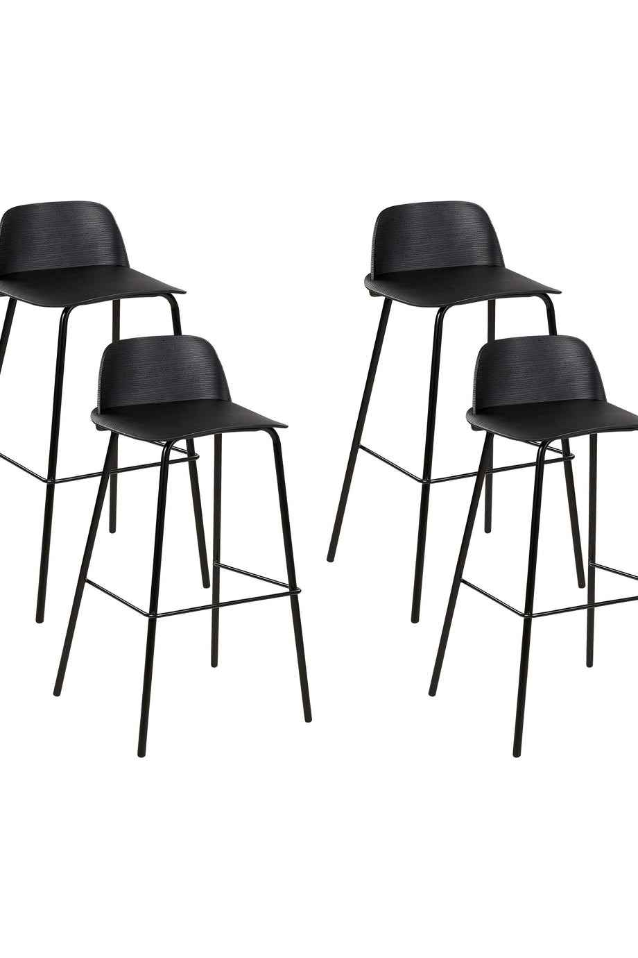 MORA 4’lü Bar Sandalyesi Seti, Modern Tasarım, 75 cm Oturma Yüksekliği, Sabit Bacaklı