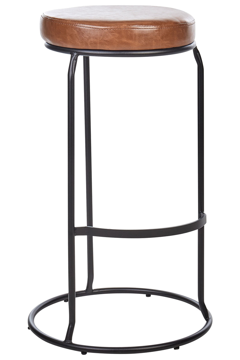 MILROY 2’li Kahverengi Suni Deri Bar Taburesi Seti