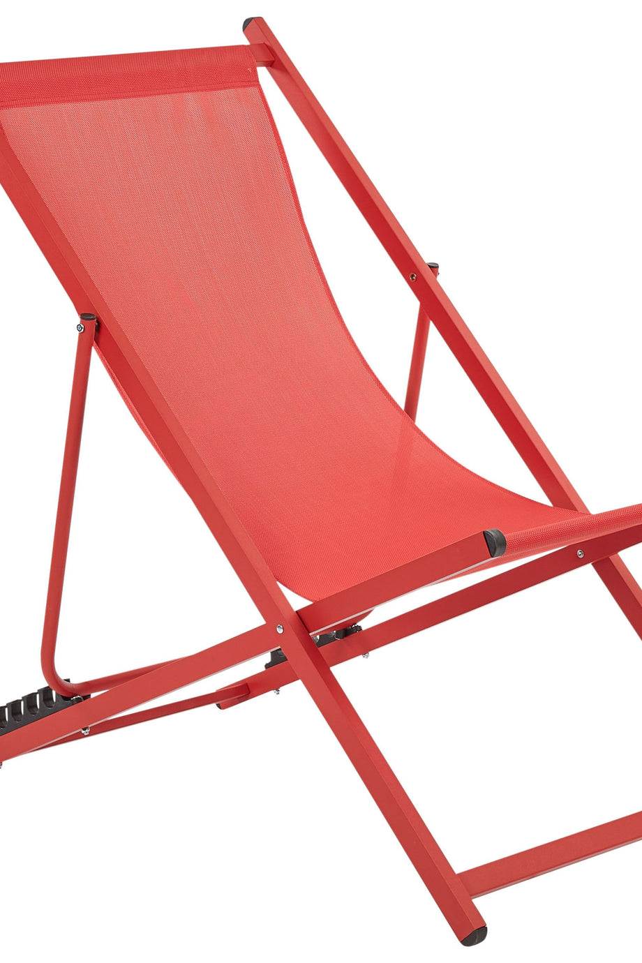 LOCRI II Katlanabilir Kırmızı Metal Şezlong, 5 Kademe, UV Dayanıklı
