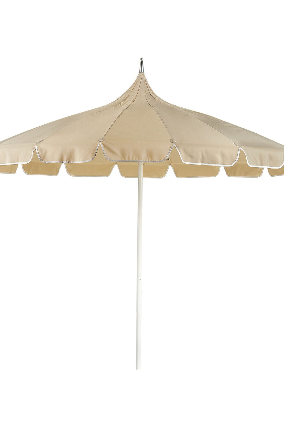 MINOA 245 cm Yuvarlak Bahçe Şemsiyesi, Siyah Beyaz, UPF 30+, Alüminyum Gövde