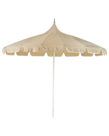 MINOA 245 cm Yuvarlak Bahçe Şemsiyesi, Siyah Beyaz, UPF 30+, Alüminyum Gövde