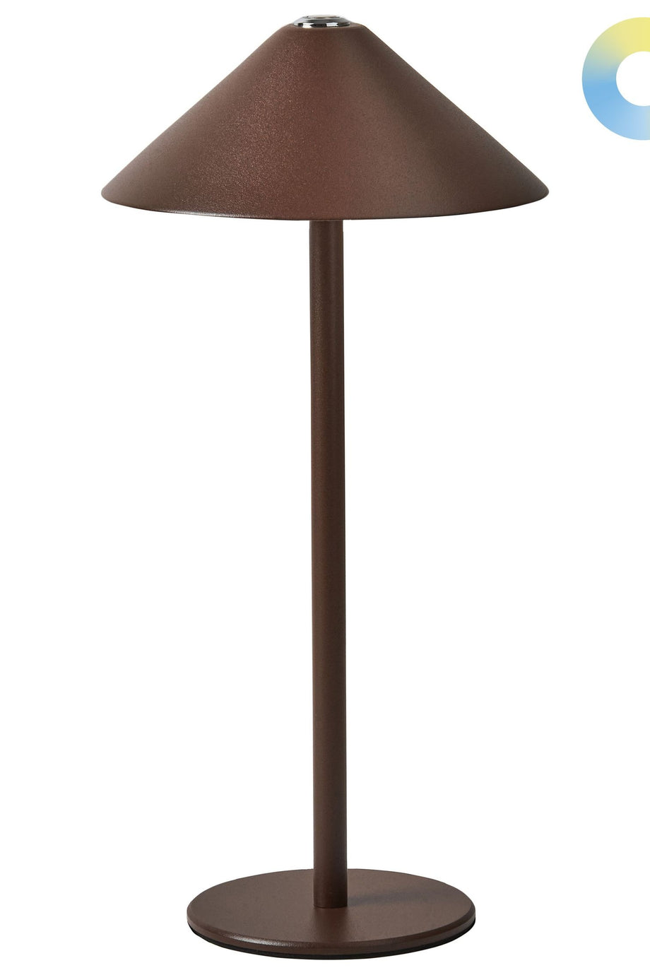 Kahverengi Kablosuz LED Masa Lambası, Dimmerli, USB Şarjlı ve Modern Tasarım