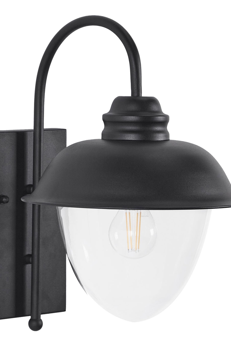 BANKA Dış Mekan Duvar Lambası, Siyah, 3 Ampul Girişli, IP44 Koruma