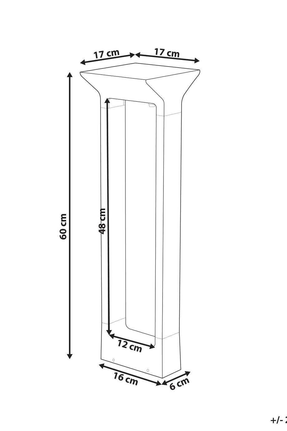MALDEN Güneş Enerjili Dış Mekan LED Direk Lambası, Siyah, IP54, Hareket Sensörlü, 60 cm