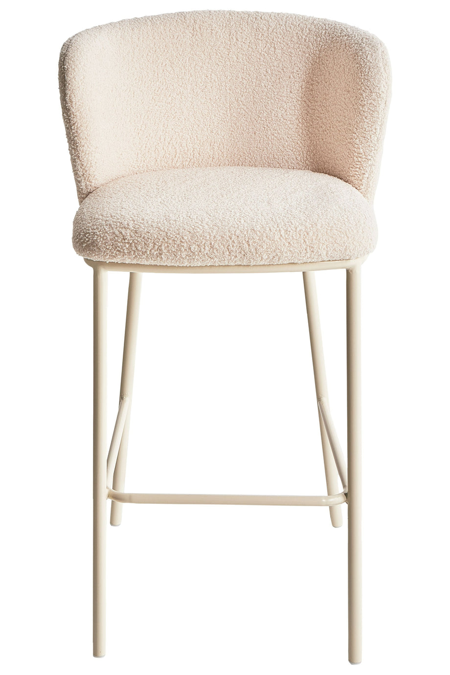 MINA II 2’li Bar Sandalyesi Seti, Bukle Kumaş, Ayak Dayanaklı, Sırt Destekli, Zamansız Tasarım