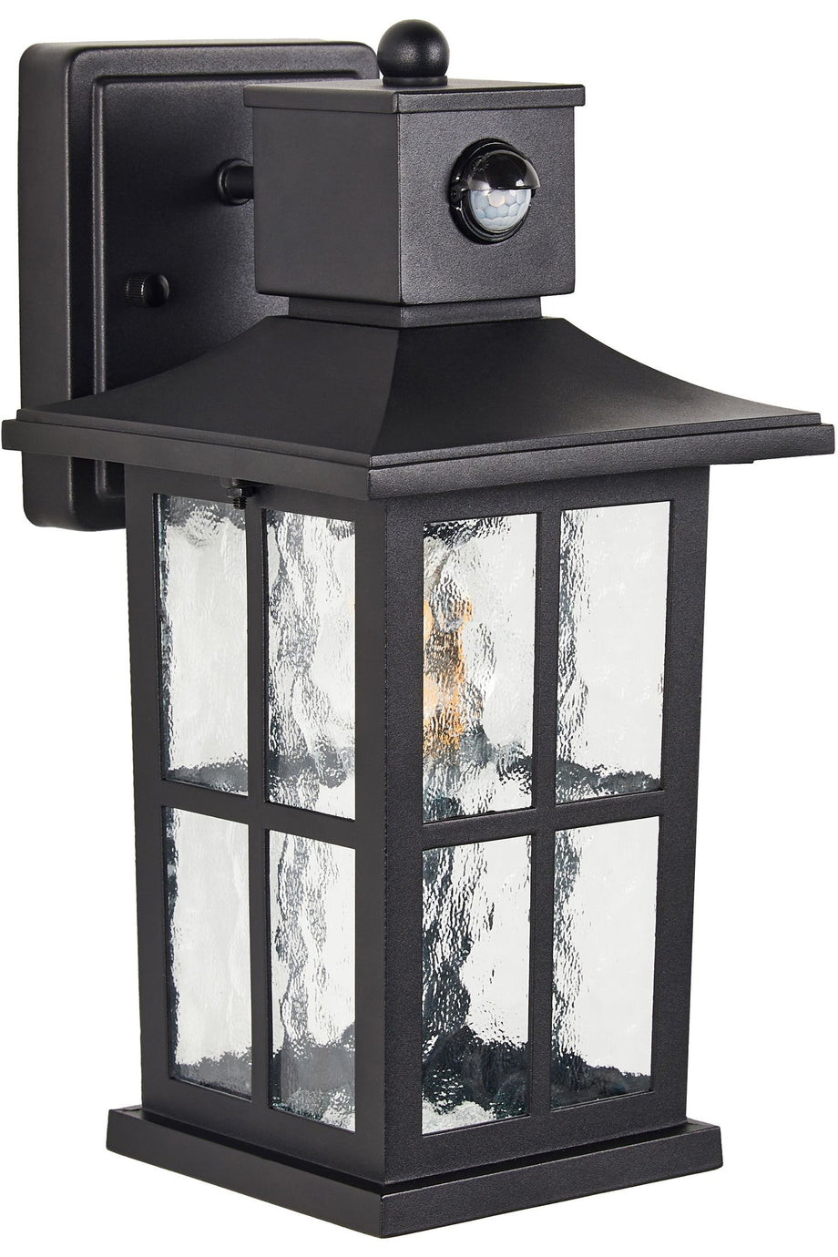 Siyah Hareket Sensörlü Dış Mekan Duvar Lambası, Şık Tasarım ve IP44 Koruma