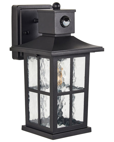 Siyah Hareket Sensörlü Dış Mekan Duvar Lambası, Şık Tasarım ve IP44 Koruma