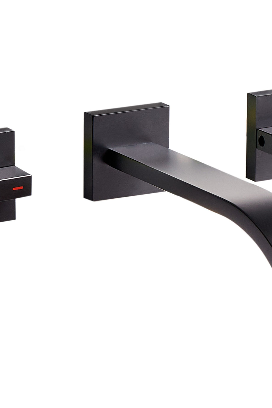 BERRACO Duvara Monte Lavabo Bataryası Musluğu, Çift Kulplu, Mat Pirinç