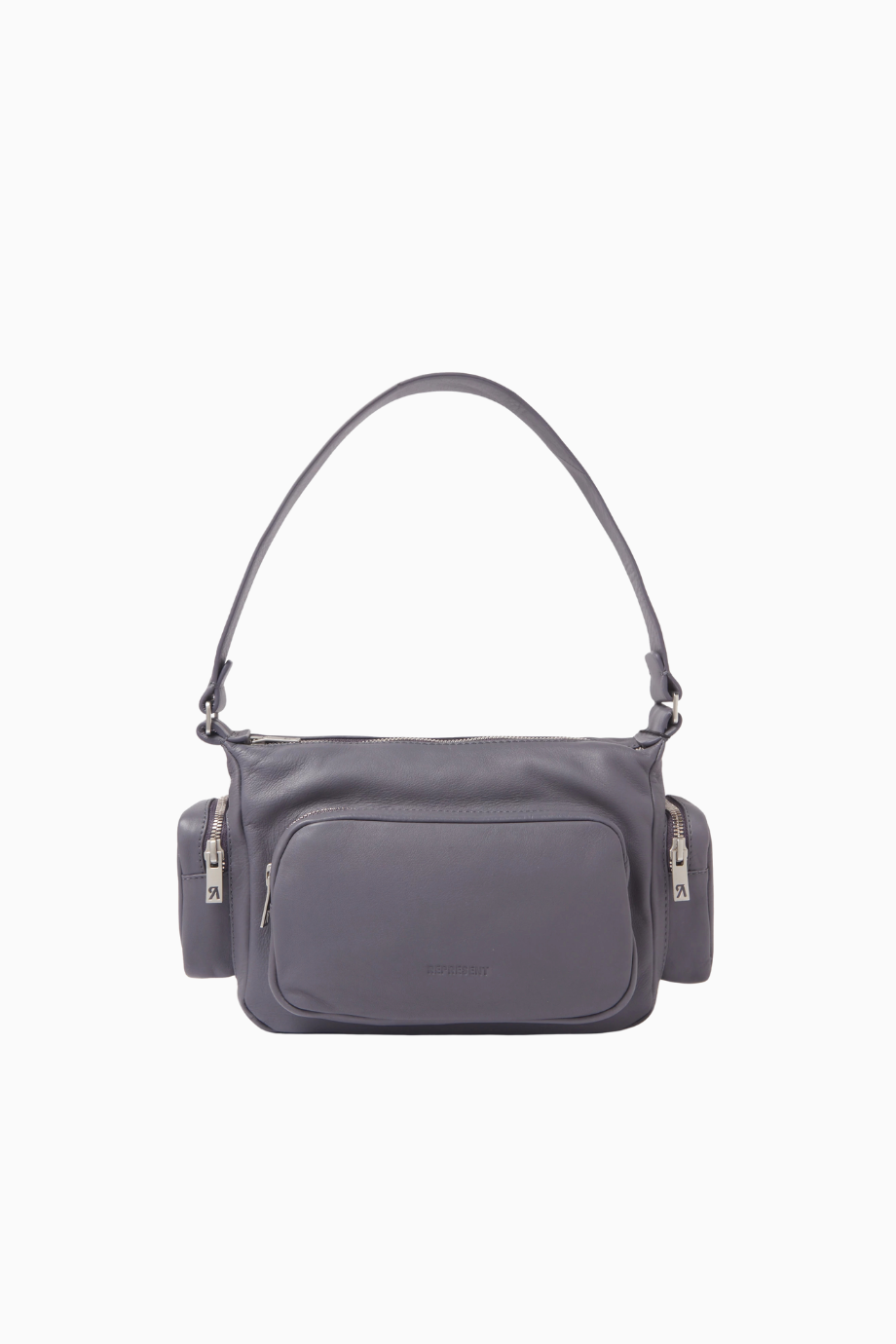 Utility Shoulder Bag, Lüks Mavi Deri Omuz Çantası, Fonksiyonel ve Şık