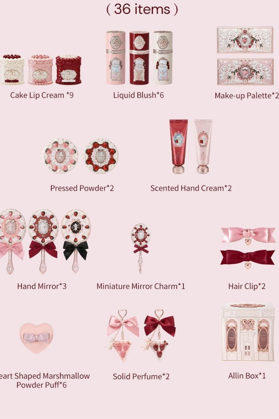 Strawberry Cupid 36 Parçalı Lüks Hediye Seti