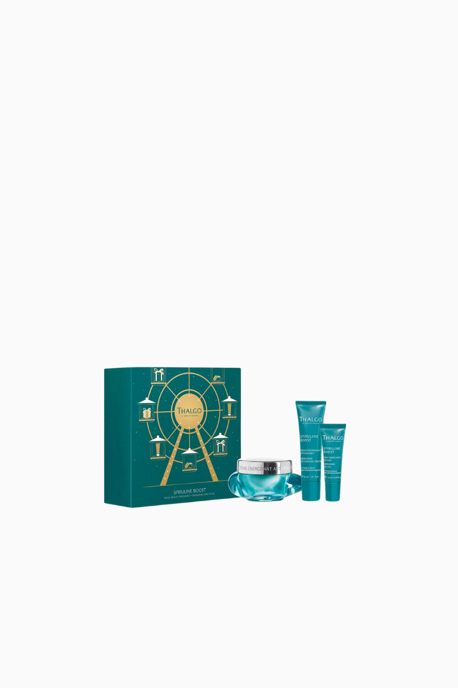 Spiruline Boost Canlandırıcı ve Detoks Etkili Lüks Yüz Bakım Seti, Gel Krem, Serum ve Göz Jeli