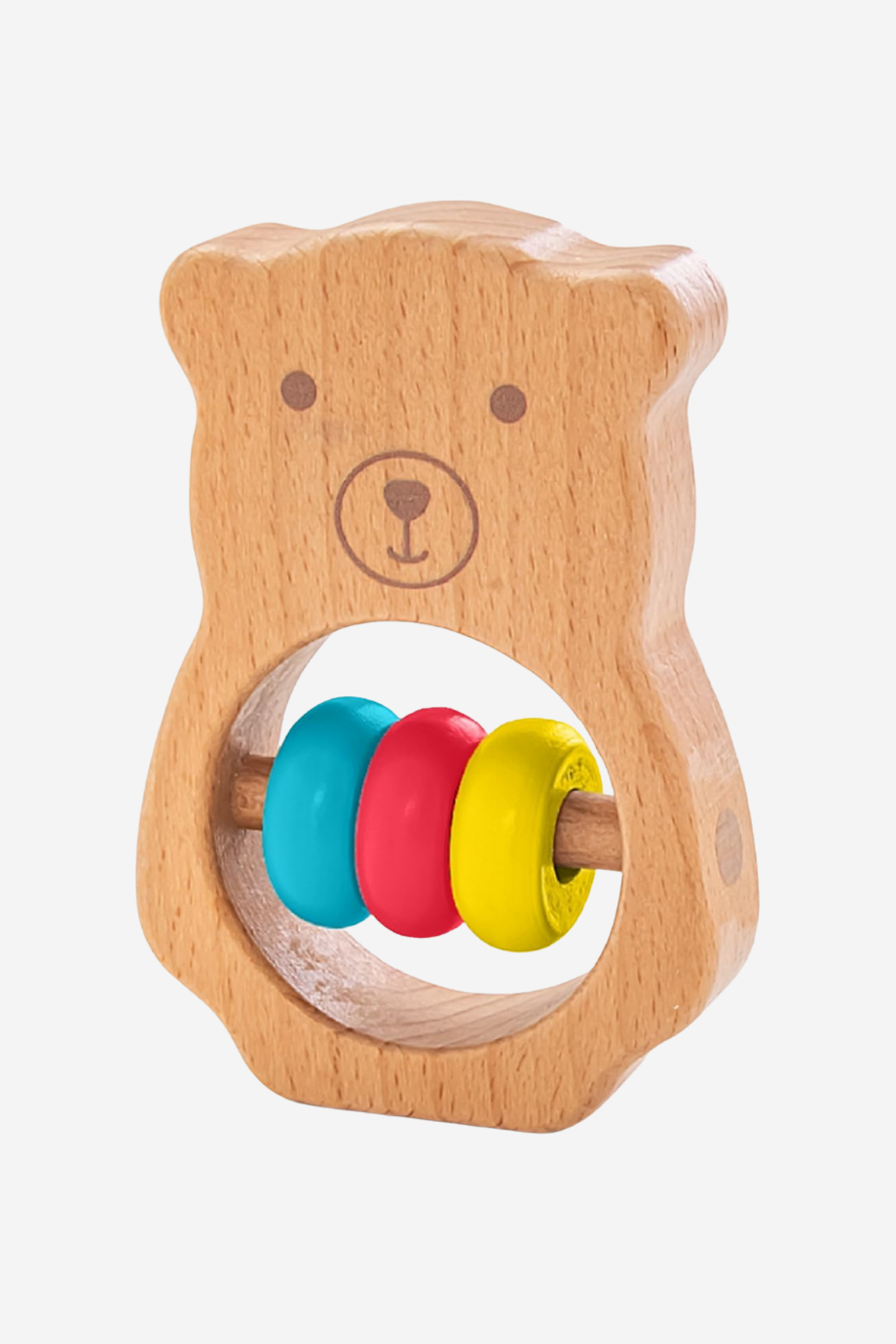 Ahşap Montessori Çıngırak Diş Kaşıyıcı, Duyusal ve Motor Gelişim Oyuncağı 6 Ay+
