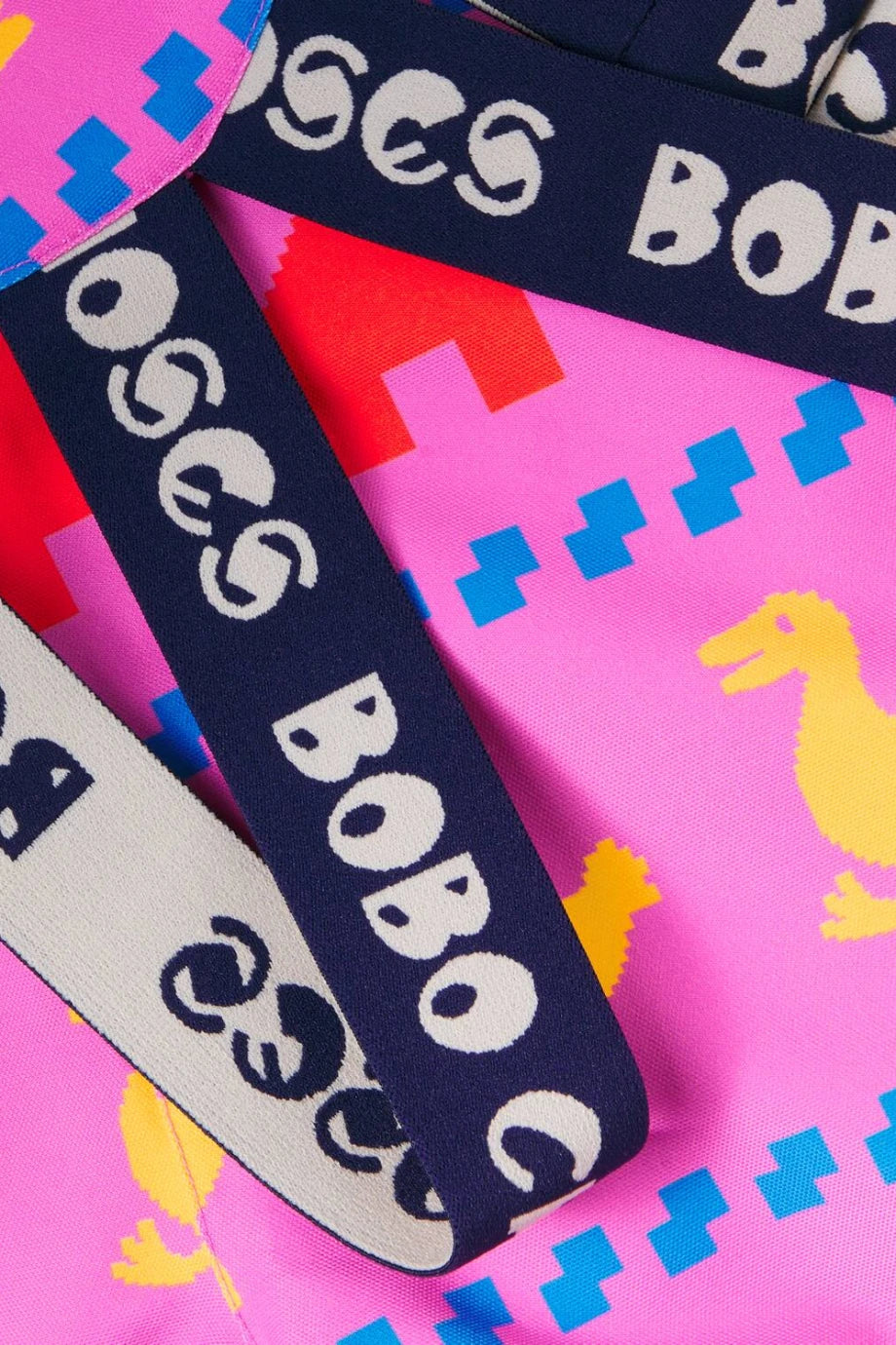 Printed Lüks Tasarım Çocuk Kayak Salopeti Pembe