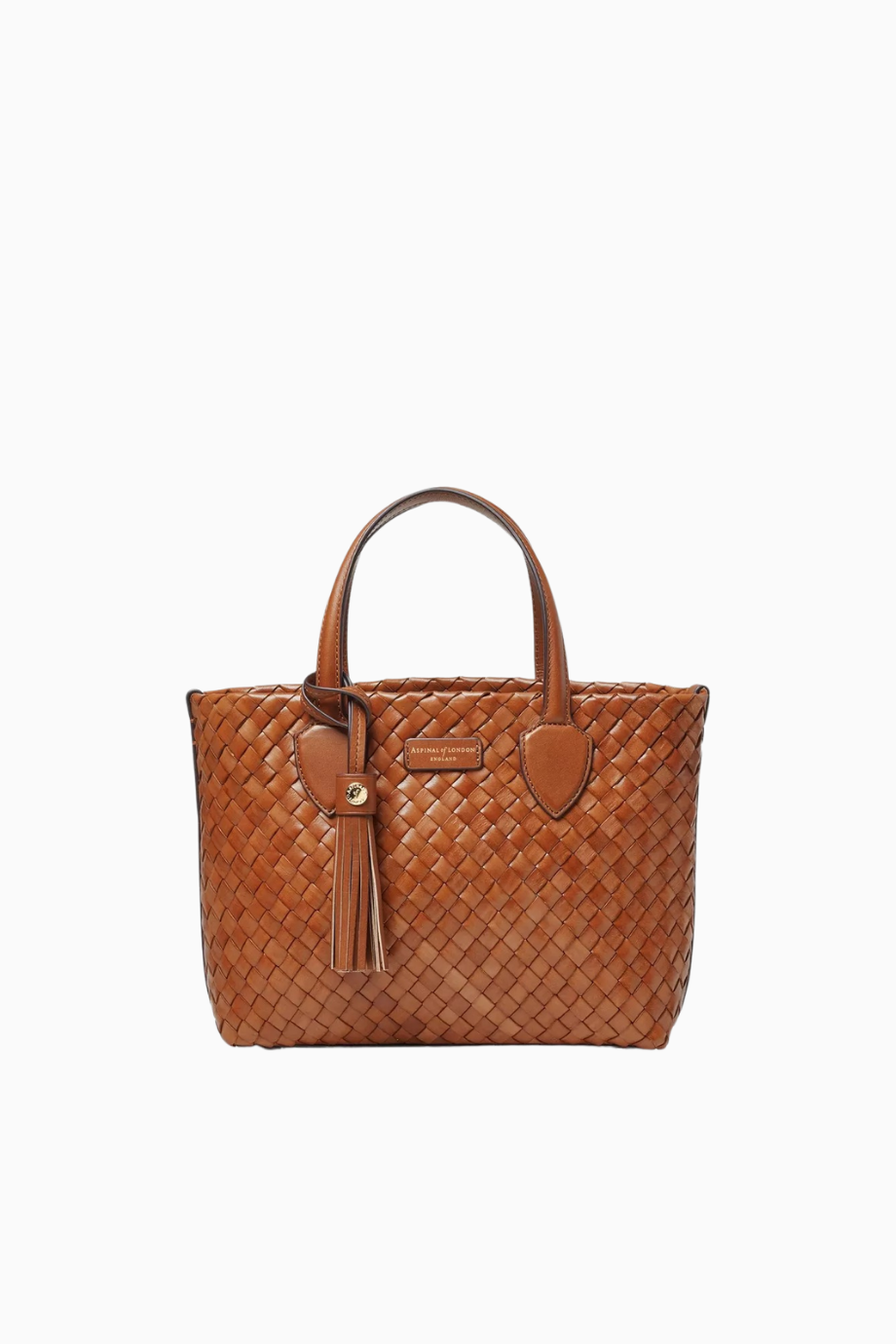 Small Island Kahverengi Woven Deri Tote Çanta, Şık ve Zarif Tasarım