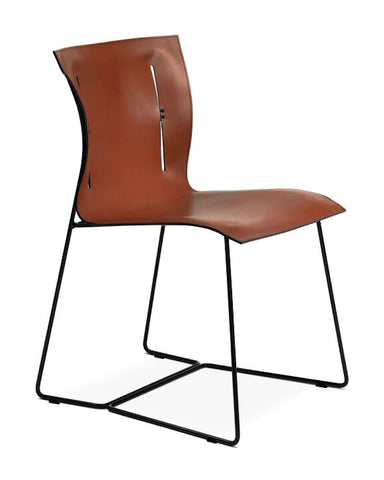Knoll Cuoio Deri Sandalye, Esnek Sırtlı, Minimalist, Ödüllü Tasarımlı, EOOS İmzalı