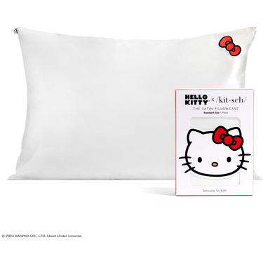 Hello Kitty x Fermuarlı Saten Yastık Kılıfı, 66 x 48 cm