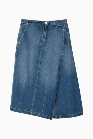 Asimetrik Denim A-Line Lüks Tasarım Kadın Etek