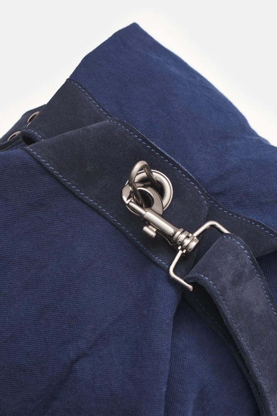 Kanvas Süet Detaylı Lacivert Unisex Duffle Çanta