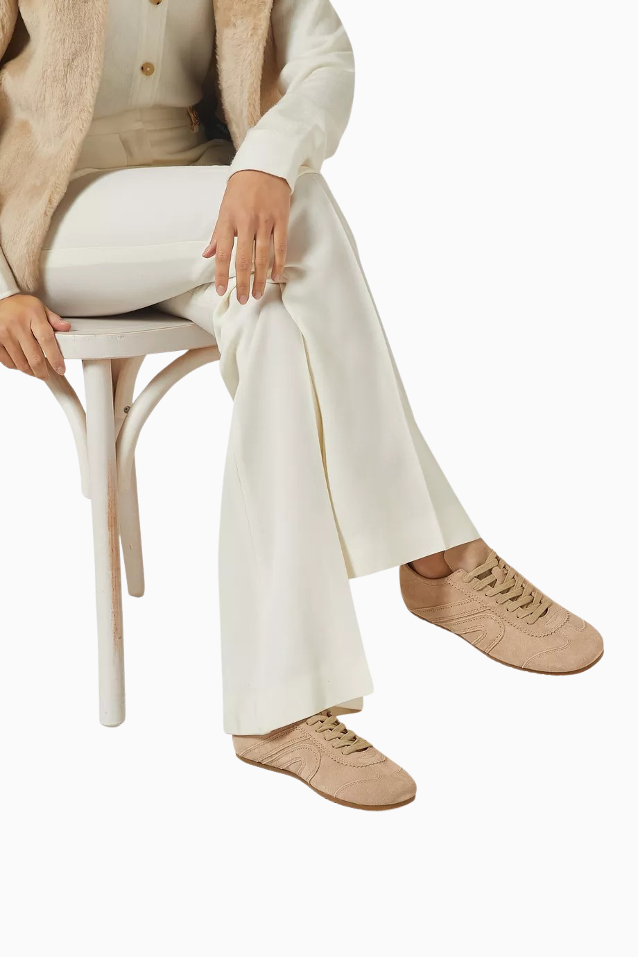 Aleta Bej Süet Retro Runner Stil Kadın Günlük Sneaker