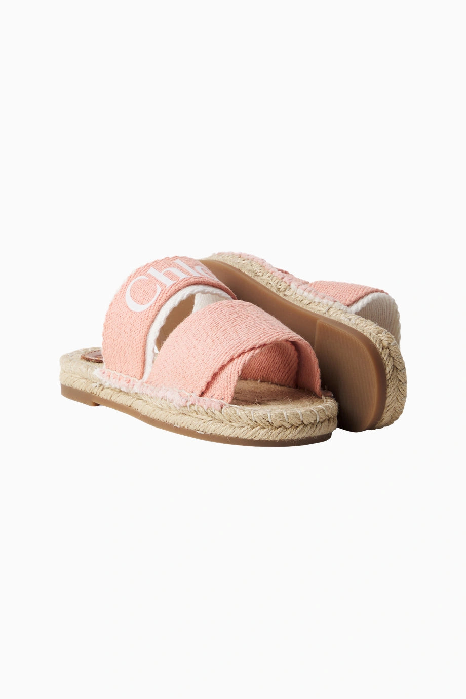 Logolu Pembe Kız Çocuk Espadril Sandalet