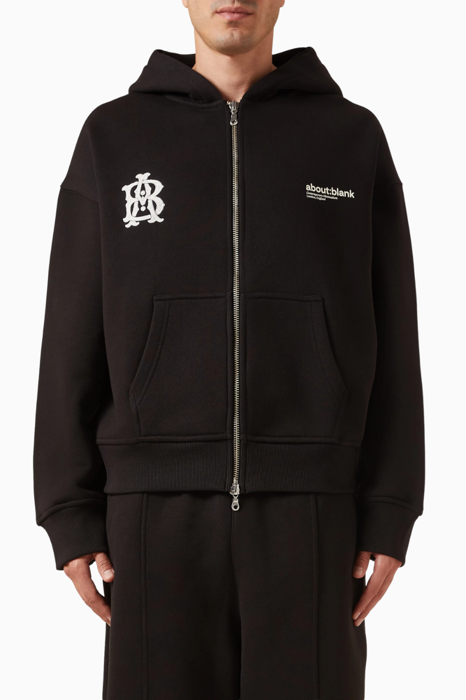 Dual Logo Zip Hoodie Heavyweight Erkek Sweatshirt