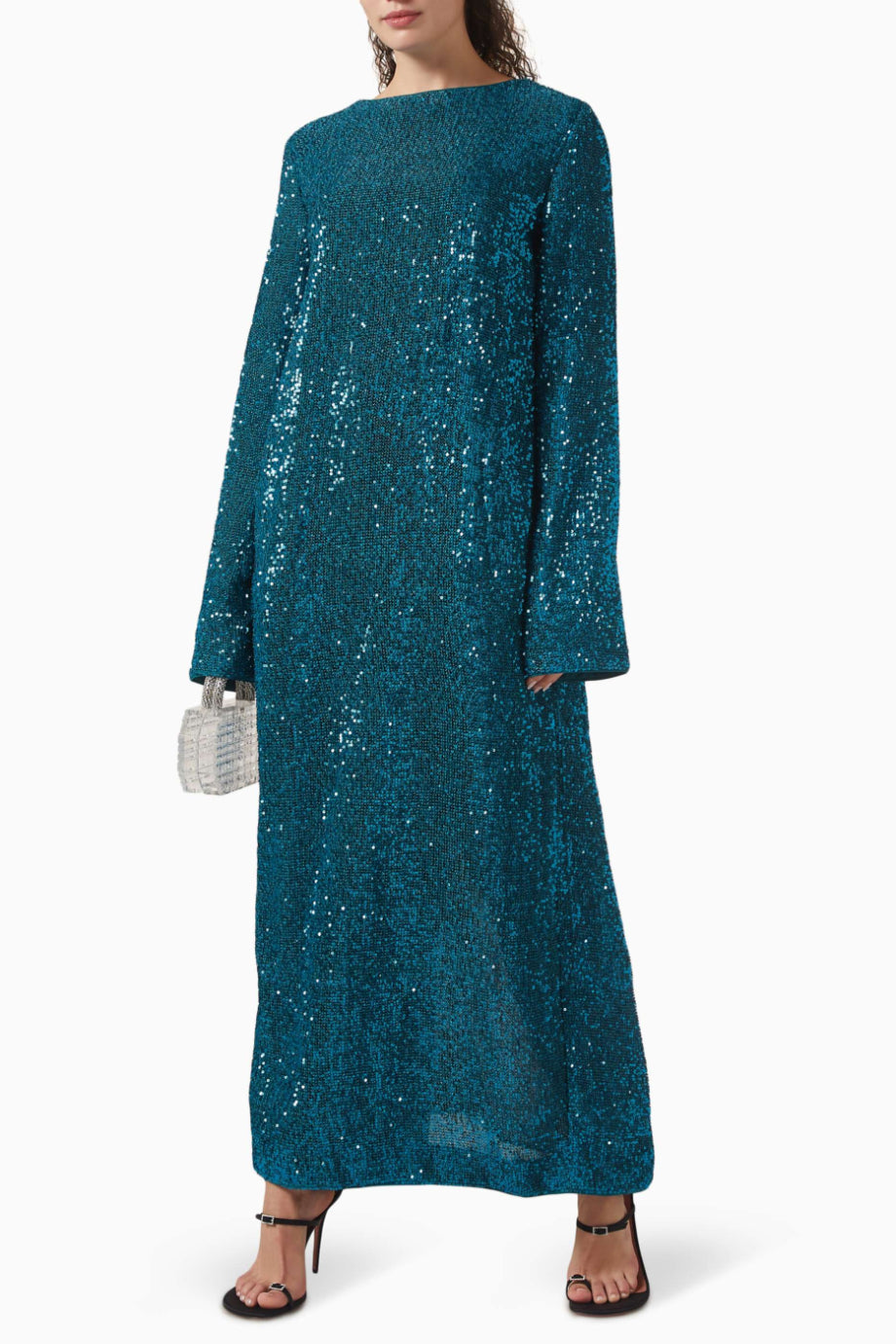 Pinmore Prussian Blue Payetli Tasarım Kadın Elbise