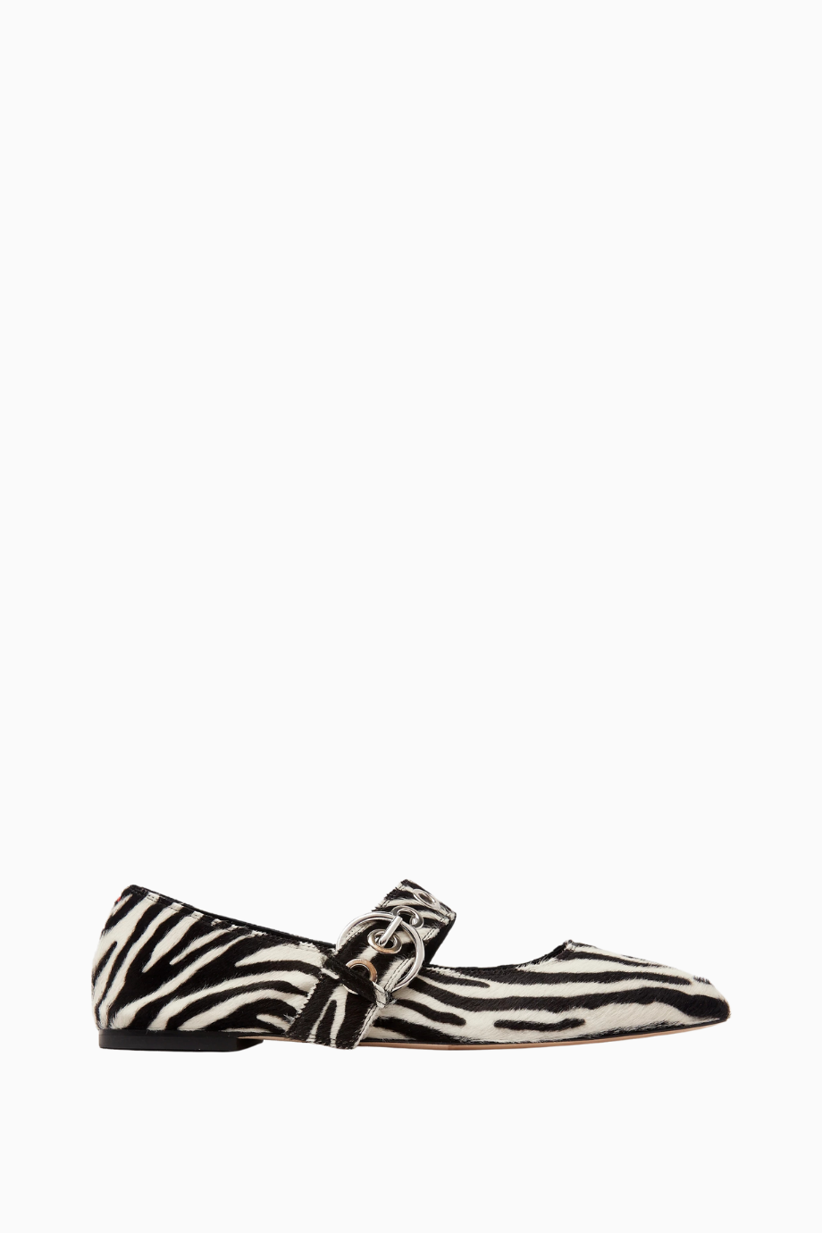 Uma Eyelet Babet, Zebra Ponyhair, Metal Tokalı, İtalyan El Yapımı Lüks Tasarım